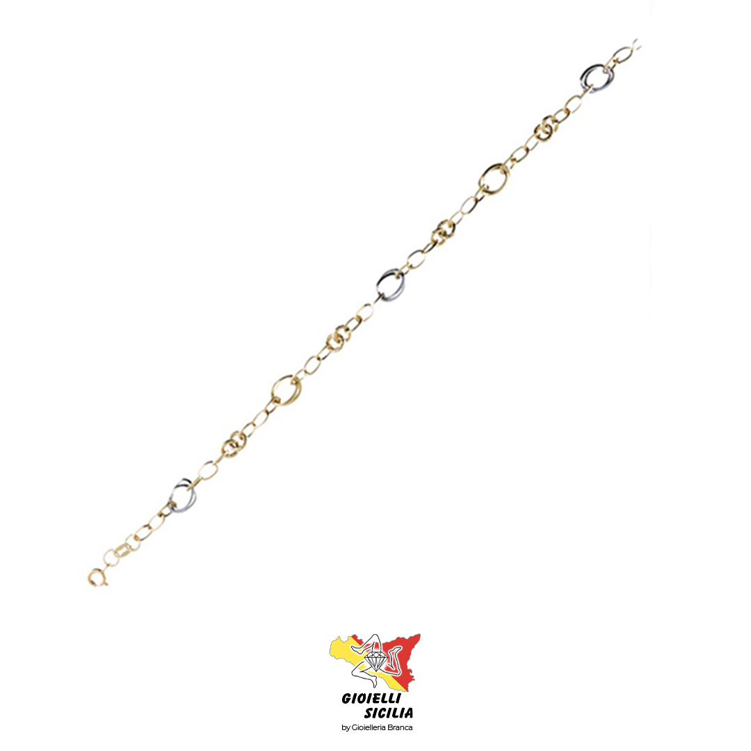 Bracciale DONNA in Oro Giallo/Bianco 18 Kt. 750°/oo - Art. 11068