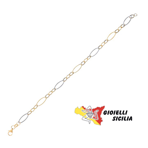 Bracciale Donna in Oro Giallo/Bianco 18 Kt. 750°/oo 2338