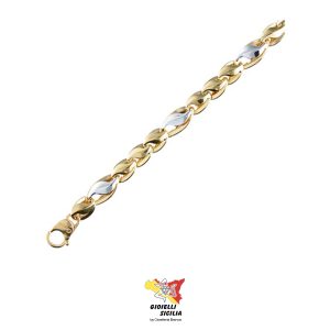 Bracciale Uomo in Oro Giallo/Bianco 18 Kt. - Art.  BR185