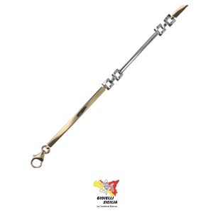 Bracciale Uomo in Oro Giallo/Bianco 18 Kt. - Art.  BS3