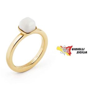 Brosway Anello Donna Tring In Acciaio 316L Con Cristalli Tanzanite E PVD Nero - Taglia 16