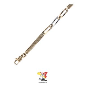 Bracciale Uomo in Oro Giallo/Bianco 18 Kt. 750°/oo - Art.  LL07