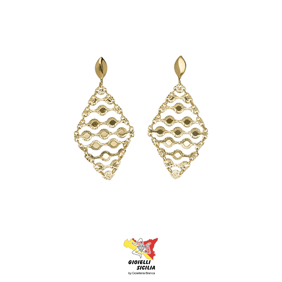 Orecchini pendenti Oro Giallo 18 Kt. 750°/oo - Art. O-KLEO30