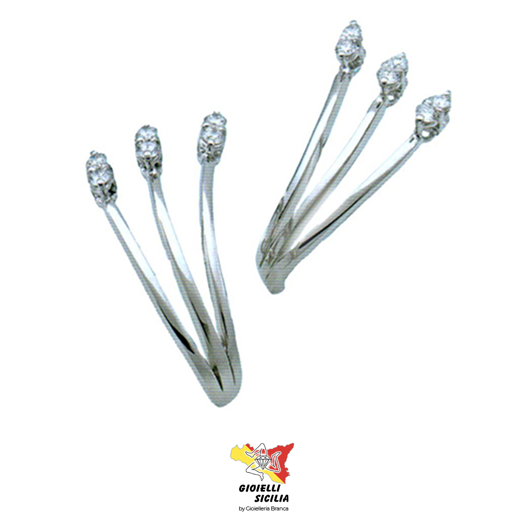 Orecchini DINI Donna Oro Bianco 18 Kt. 750°/oo – Art. XO0355