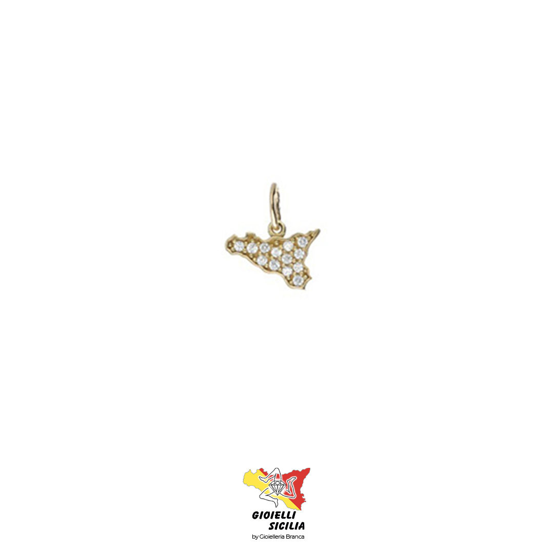 Ciondolo/Sicilia UNISEX in Oro Giallo 18 Kt. 750°/oo - Art. ZCP150PG