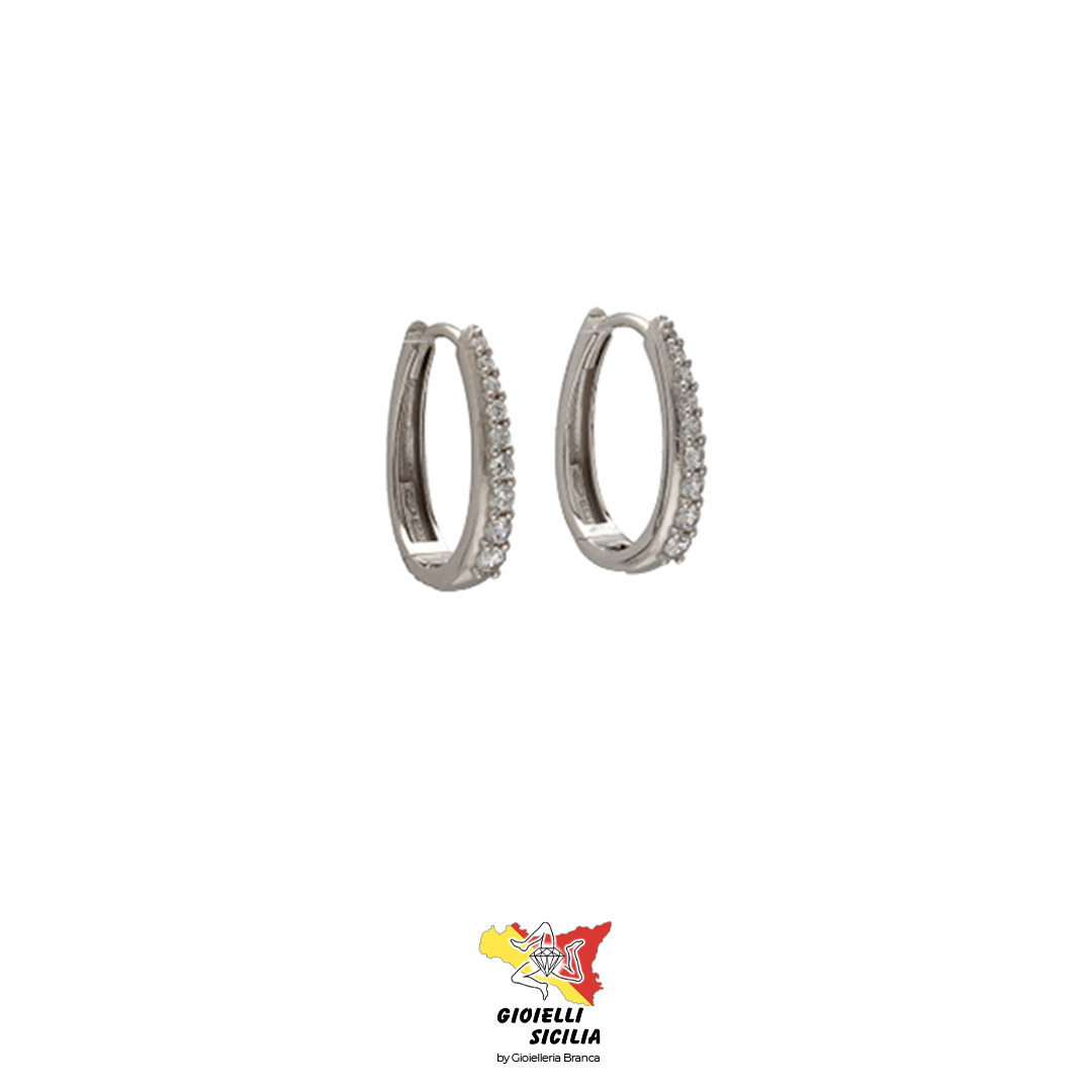 Orecchini/Cerchio in Oro Bianco 18 Kt. 750°/oo - Art. ZOR106C