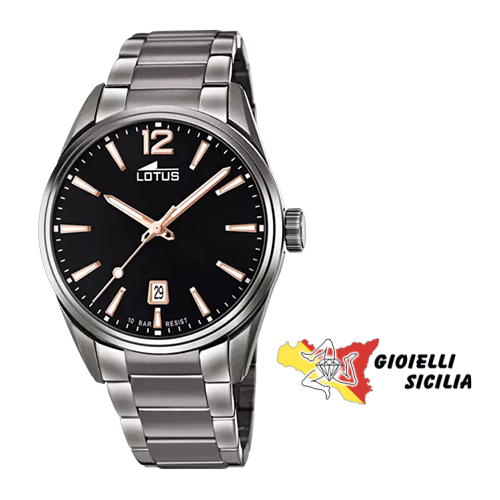 Lotus Uomo Orologio 18684/3 – Cassa Acciaio 42mm, Vetro Minerale, Bracciale Acciaio, Grigio