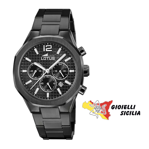Orologio Lotus 18912/3 Nero Cinghia Acciaio Inossidabile 316l Uomo