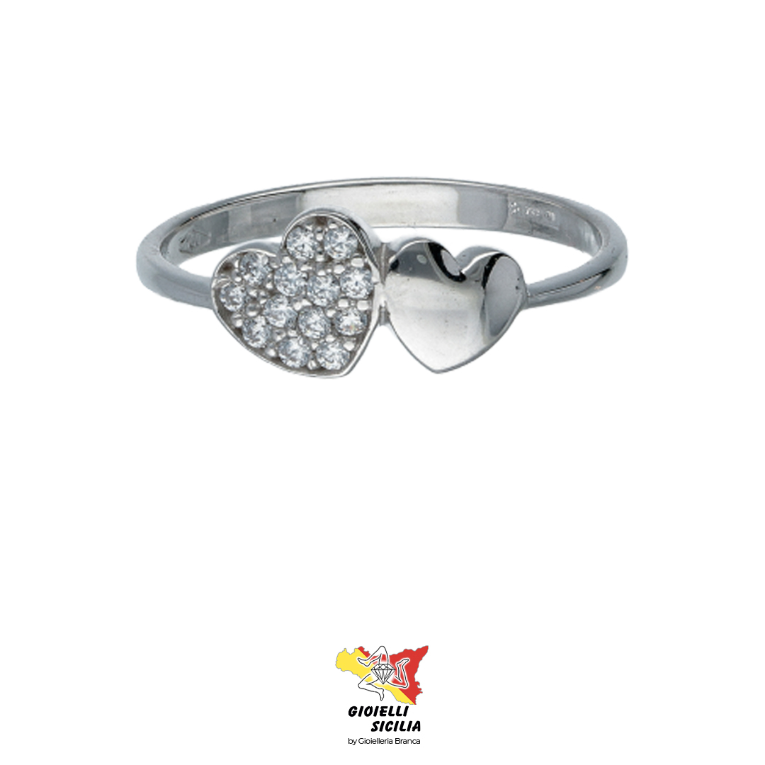 Anello oro bianco cuore