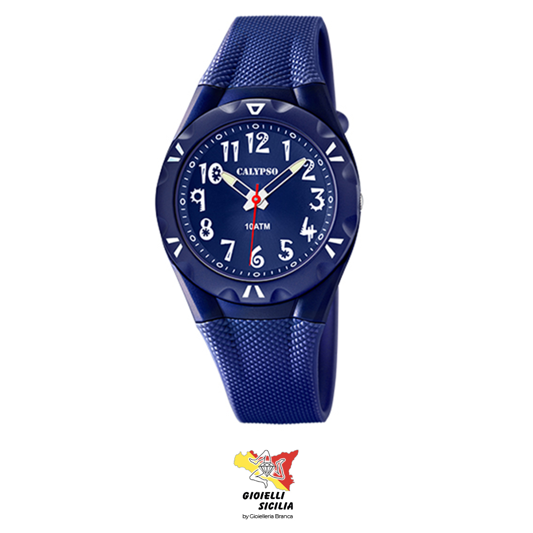 Calypso Orologio Da Polso Uomo Mod. K5560/2 - Cassa Rotonda In Policarbonato, Impermeabile Fino A 100m, Con Funzione Luce
