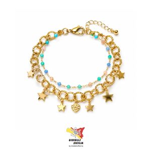 Bracciale Rossella C Donna in Bronzo PVD Oro Giallo - Art. 015BRau