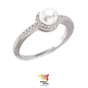 Anello BluAmante in Argento 925 con Perla- Art. BAN073QH-16