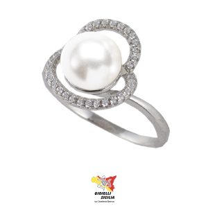 Anello BluAmante in Argento 925 con Perla- Art. BAN074QH-14