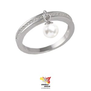 Anello BluAmante in Argento 925 con Perla- Art. BAN075QH-14