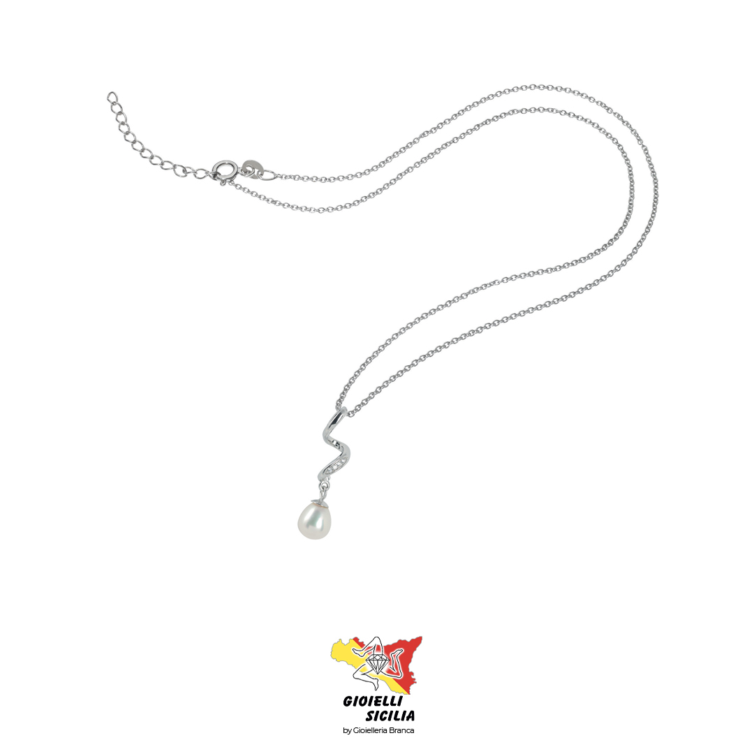 Collana BluAmante in Argento 925 con Perla- Art. BCN490NH