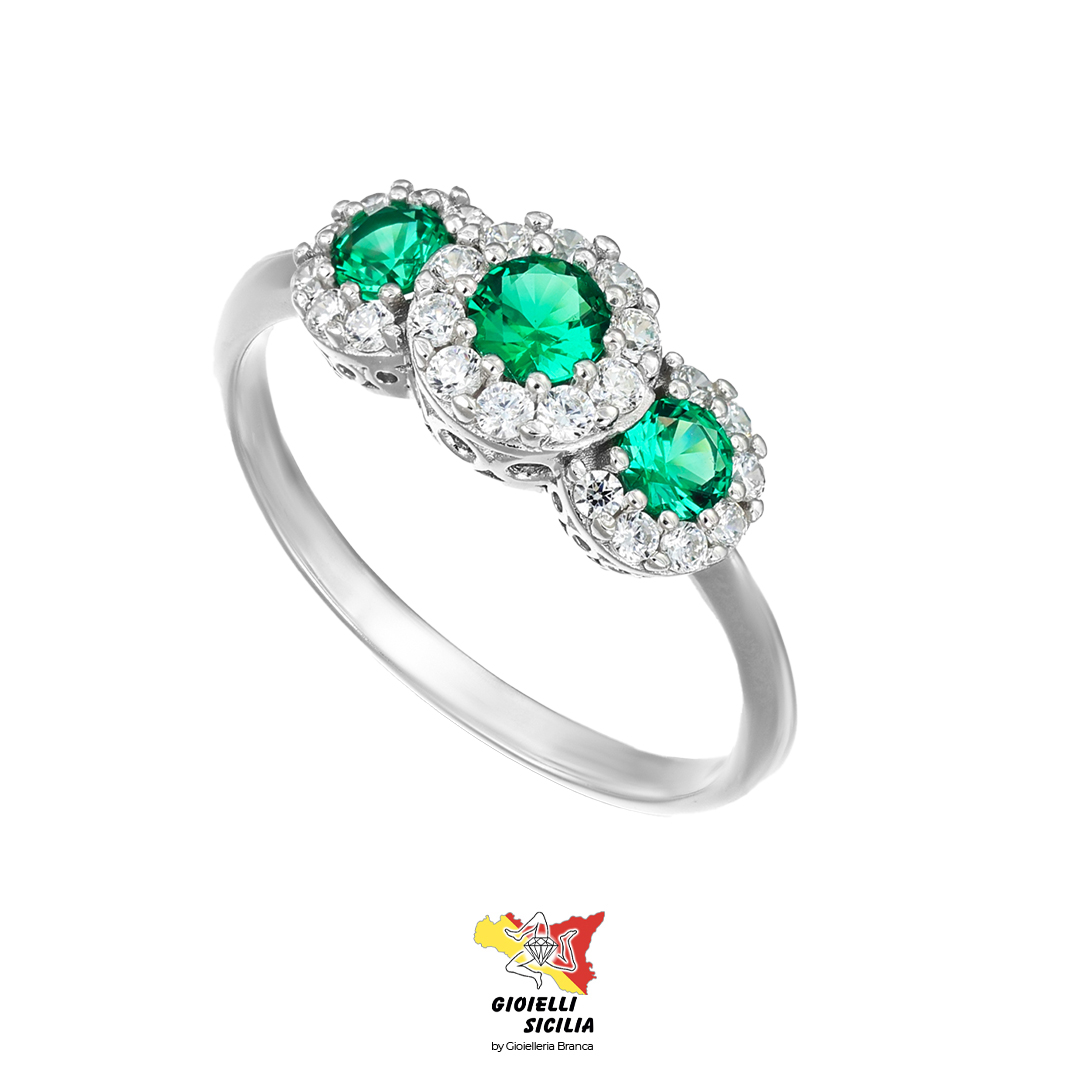 Anello DANA Donna Oro Bianco 9 Kt. 375°/oo – Art. ANDER010BPVN18