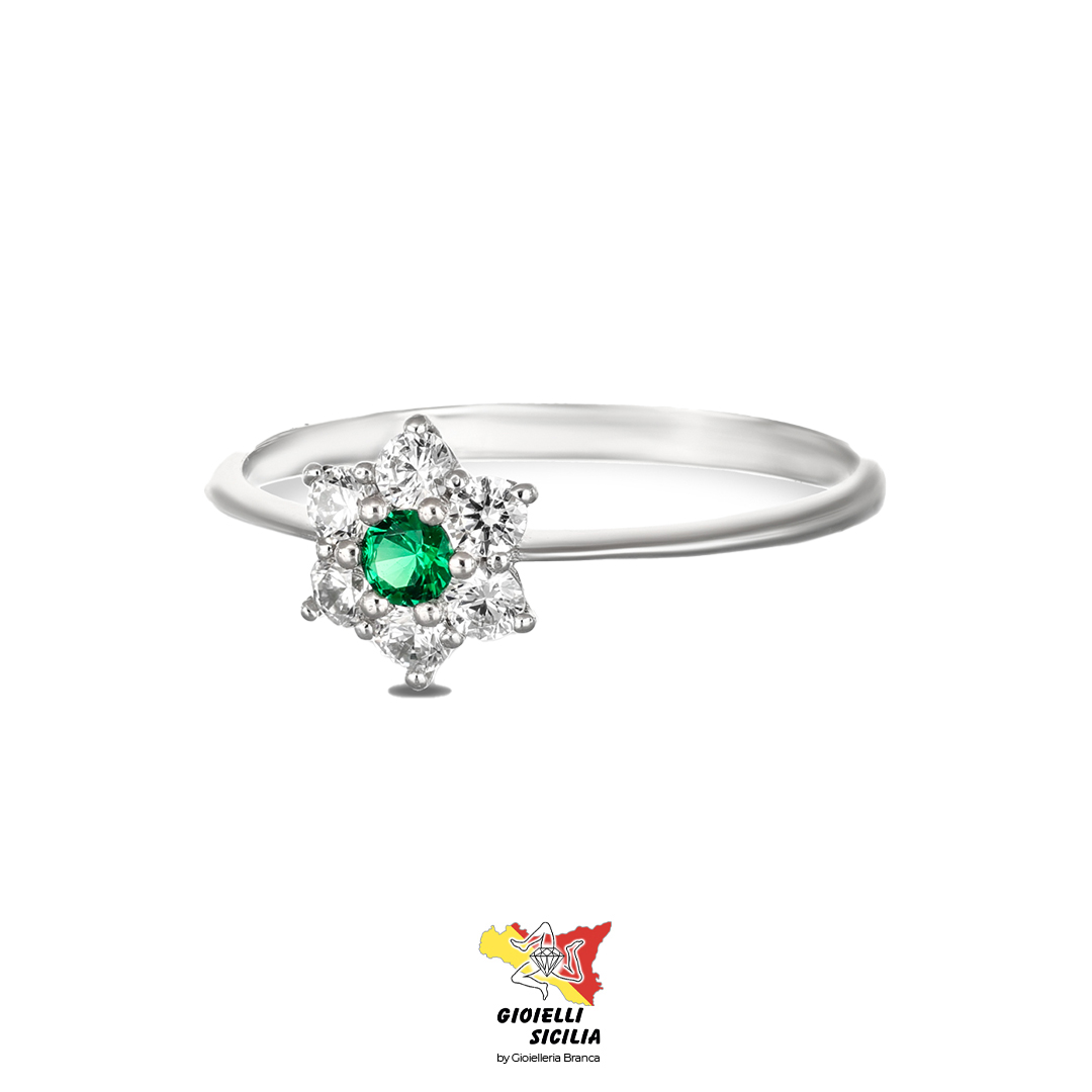 Anello DANA Donna Oro Bianco 9 Kt. 375°/oo – Art. ANDER04OBPVN16 - immagine 2