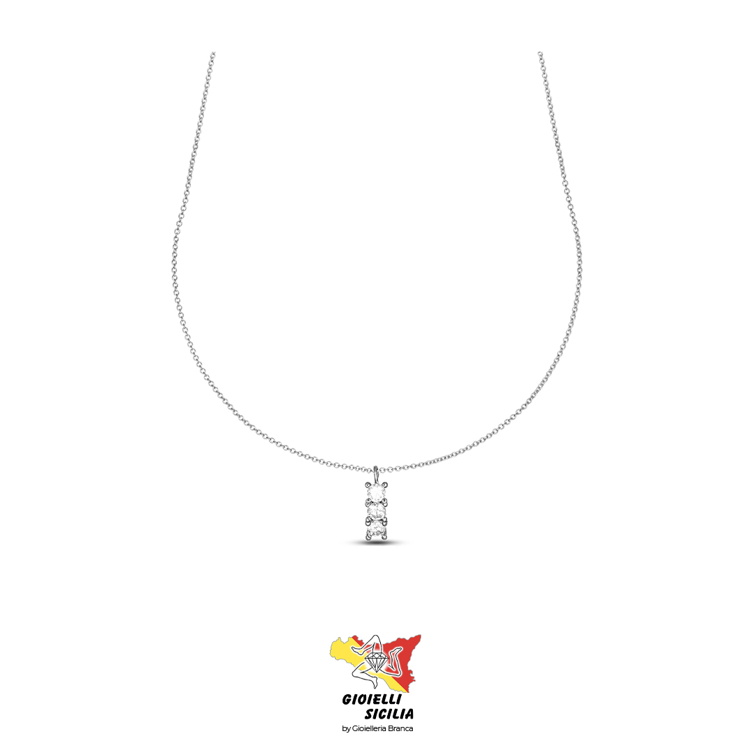 Collana DANA Donna Oro Bianco 9 Kt. 375°/oo – Art. CLDFI21OBPBL40E2