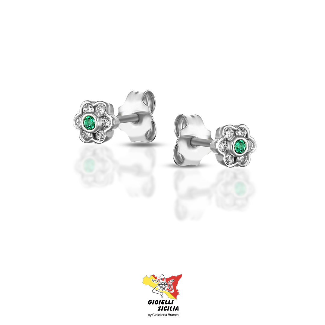 Orecchini DANA Donna Oro Bianco 9 Kt. 375°/oo – Art. ORBCL03OBPV