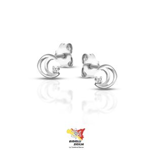 Orecchini DANA Donna Oro Bianco 9 Kt. 375°/oo – Art. ORBCL18OBPB
